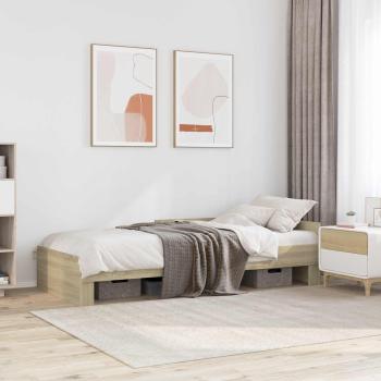 ARDEBO.de - Bettgestell mit Kopfteil Sonoma-Eiche 80 x 200 cm Holzwerkstoff