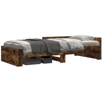 Bettgestell mit Kopfteil Räuchereiche 80 x 200 cm Holzwerkstoff