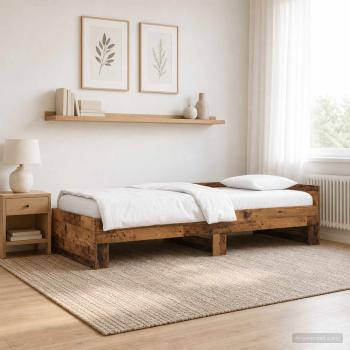 ARDEBO.de - Bettgestell mit Kopfteil Altholz 80 x 200 cm Holzwerkstoff