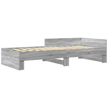 Bettgestell mit Kopfteil Sonoma-Grau 80 x 200 cm Holzwerkstoff