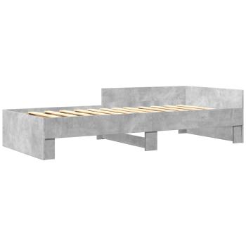 Bettgestell mit Kopfteil Betongrau 80 x 200 cm Holzwerkstoff