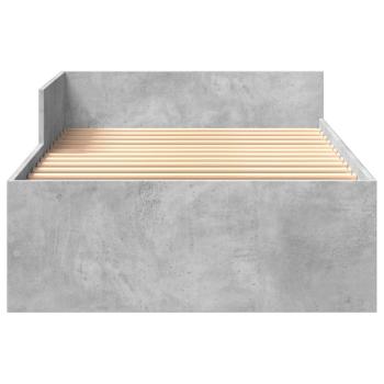 Bettgestell mit Kopfteil Betongrau 80 x 200 cm Holzwerkstoff