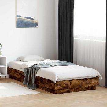 ARDEBO.de - Bodenbettgestell Räuchereiche 80 x 200 cm Holzwerkstoff