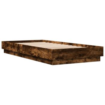 Bodenbettgestell Räuchereiche 80 x 200 cm Holzwerkstoff