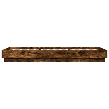 Bodenbettgestell Räuchereiche 80 x 200 cm Holzwerkstoff