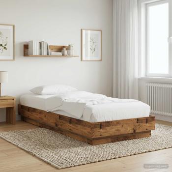 ARDEBO.de - Bodenbettgestell Altholz 80 x 200 cm Holzwerkstoff