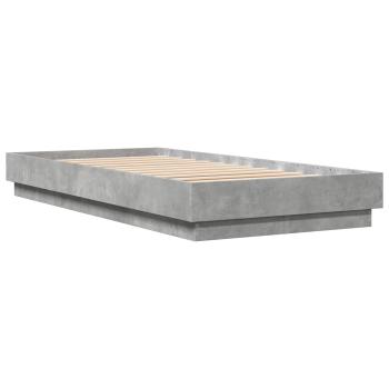 Bodenbettgestell Betongrau 80 x 200 cm Holzwerkstoff