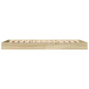 Bodenbettgestell Sonoma-Eiche 80 x 200 cm Holzwerkstoff