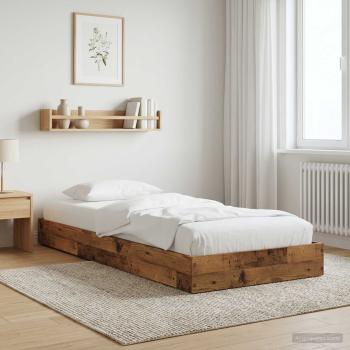 ARDEBO.de - Bodenbettgestell Altholz 80 x 200 cm Holzwerkstoff