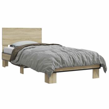 Bettgestell mit Kopfteil Sonoma-Eiche 80 x 200 cm Holzwerkstoff