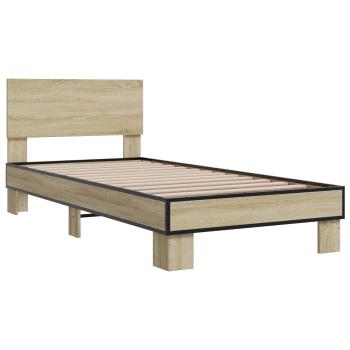 Bettgestell mit Kopfteil Sonoma-Eiche 80 x 200 cm Holzwerkstoff