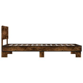 Bettgestell mit Kopfteil Geräucherte Eiche 80 x 200 cm
