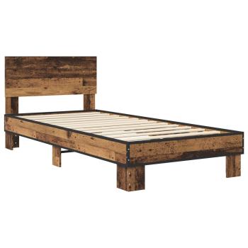 Bettgestell mit Kopfteil Altholz 80 x 200 cm Holzwerkstoff