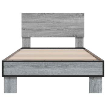 Bettgestell mit Kopfteil Grau Sonoma 80 x 200 cm Holzwerkstoff
