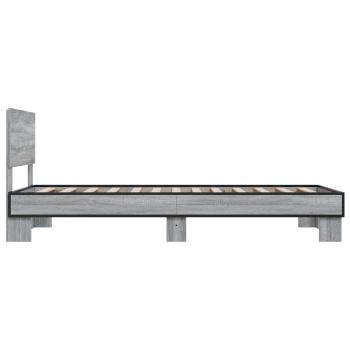 Bettgestell mit Kopfteil Grau Sonoma 80 x 200 cm Holzwerkstoff