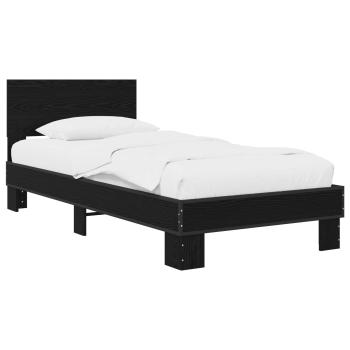 Bettgestell mit Kopfteil Schwarze Eiche 80 x 200 cm