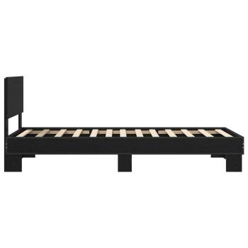 Bettgestell mit Kopfteil Schwarze Eiche 80 x 200 cm