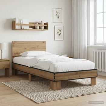 ARDEBO.de - Bettgestell mit Kopfteil Artisan-Eiche 80 x 200 cm