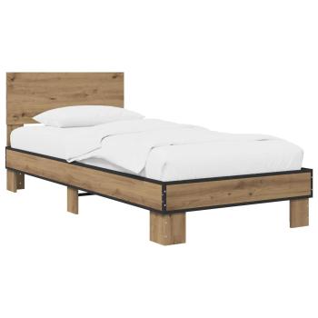 Bettgestell mit Kopfteil Artisan-Eiche 80 x 200 cm