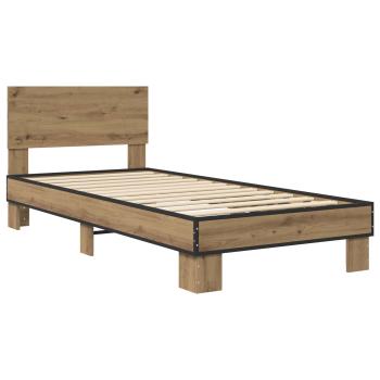 Bettgestell mit Kopfteil Artisan-Eiche 80 x 200 cm