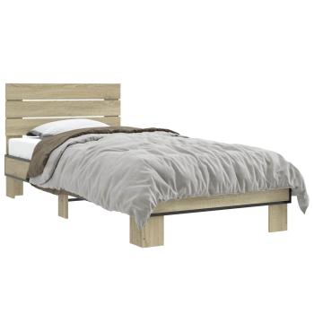 Bettgestell mit Kopfteil Sonoma-Eiche 80 x 200 cm Holzwerkstoff