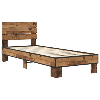 Bettgestell mit Kopfteil Altholz 80 x 200 cm Holzwerkstoff
