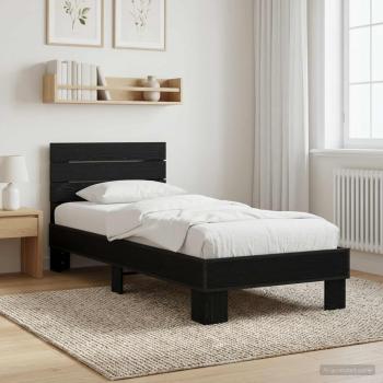 ARDEBO.de - Bettgestell mit Kopfteil Schwarze Eiche 80 x 200 cm