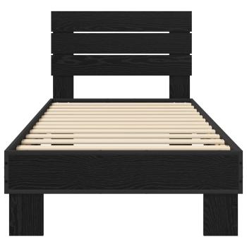 Bettgestell mit Kopfteil Schwarze Eiche 80 x 200 cm