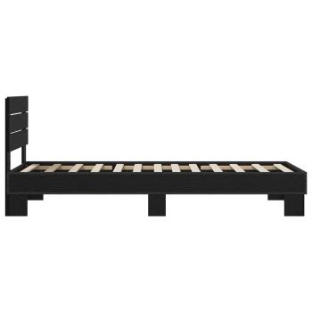 Bettgestell mit Kopfteil Schwarze Eiche 80 x 200 cm