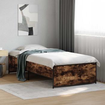 ARDEBO.de - Bettrahmen Geräucherte Eiche 80 x 200 cm Holzwerkstoff