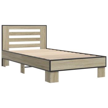 Bettgestell mit Kopfteil Sonoma-Eiche 80 x 200 cm Holzwerkstoff