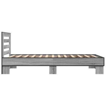 Bettgestell mit Kopfteil Grau Sonoma 80 x 200 cm Holzwerkstoff