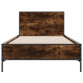 Bettgestell mit Kopfteil Geräucherte Eiche 80 x 200 cm