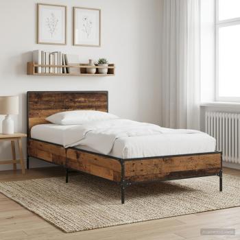 ARDEBO.de - Bettgestell mit Kopfteil Altholz 80 x 200 cm Holzwerkstoff