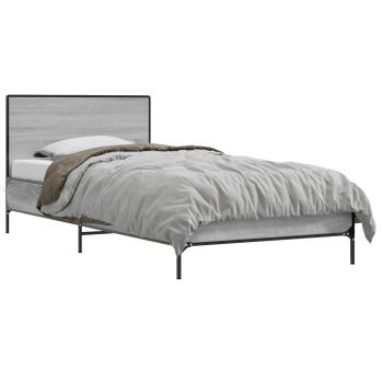 Bettgestell mit Kopfteil Grau Sonoma 80 x 200 cm Holzwerkstoff