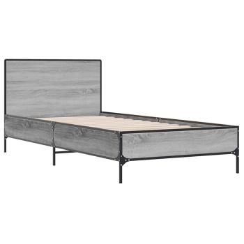 Bettgestell mit Kopfteil Grau Sonoma 80 x 200 cm Holzwerkstoff