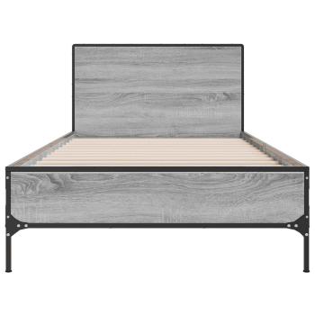 Bettgestell mit Kopfteil Grau Sonoma 80 x 200 cm Holzwerkstoff