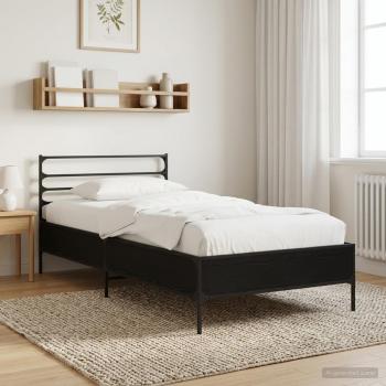 ARDEBO.de - Bettrahmen Schwarze Eiche 80 x 200 cm Holzwerkstoff