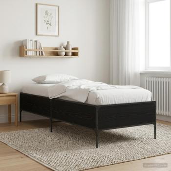 ARDEBO.de - Bettrahmen Schwarze Eiche 80 x 200 cm Holzwerkstoff