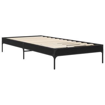 Bettrahmen Schwarz Eichen-Optik 80 x 200 cm Holzwerkstoff