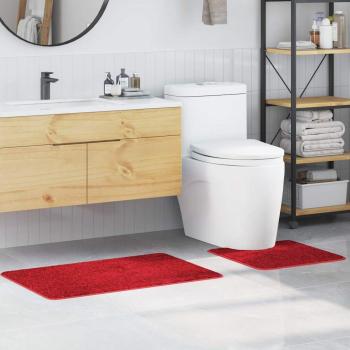 ARDEBO.de - Anti-Rutsch Badematten-Set 2 stk. Rot 50 x 50 cm PP
