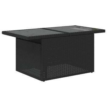 8-teiliges Gartensofa-Set mit Kissen, schwarzes Polyrattan