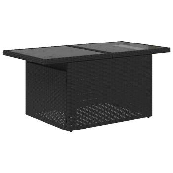 7-tlg. Garten-Sofagarnitur mit Kissen Schwarz Poly Rattan Akazie