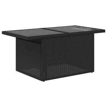 11-teiliges Gartensofa-Set mit Kissen, schwarzes Polyrattan