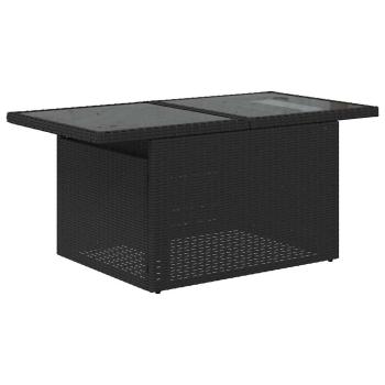 7-tlg. Garten-Sofagarnitur mit Kissen Schwarz Poly Rattan Akazie