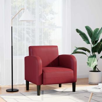ARDEBO.de - Sessel mit Armlehnen Weinrot 54 cm Kunstleder