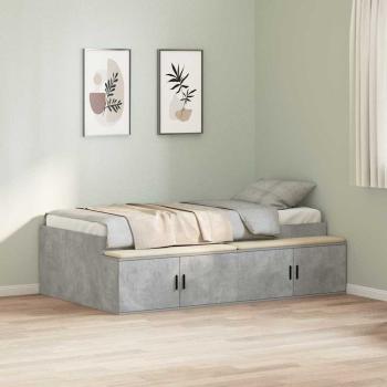 Bettrahmen mit Schubladen Beton Grau 100 x 200 cm Holzwerkstoff