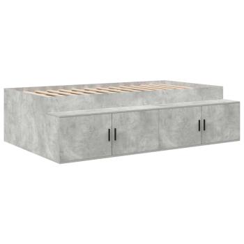 Bettrahmen mit Schubladen Beton Grau 100 x 200 cm Holzwerkstoff