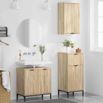 Badezimmermöbel-Set 3 stk. Sonoma-Eiche 39,5 x 36 x 88 cm