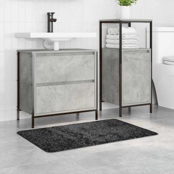 Rutschfeste Badmatte Dunkelgrau 60 x 90 cm PP